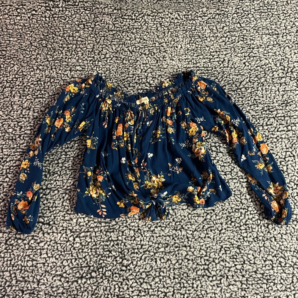 long sleeve off the shoulder blouse